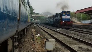 preview picture of video '12133/Mumbai CSMT - Mangaluru Junction SF Express with 50108/Diva Passenger at karmali'