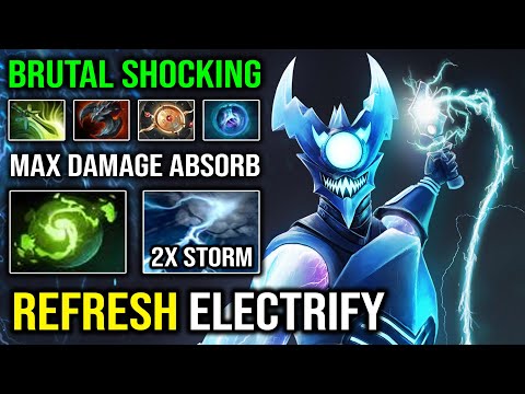 Double ELECTRIFY Shocking Storm Refresher Razor + Double Static Link Max Damage Absorb DotA 2