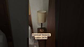 carnival Venezia room tour cabin 2476 #cruisetour #cruise #carnivalvenezia