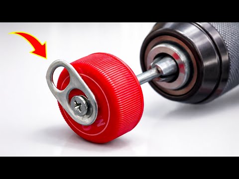Just insert the can tab and bottle cap into the Drill! Billions of people don't know this secret!