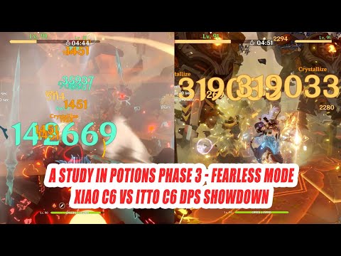 A Study in Potions Phase 3 Fearless Mode - Xiao C6 vs Itto C6 DPS Showdown - Real Archon