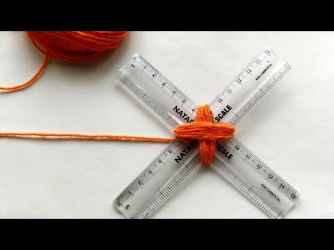Amazing Woolen Flower ideas with Scales | Easy Hand Embroidery Flower Trick