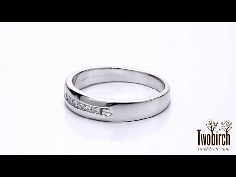 0.25 Ct. Channel Set Men's Ring with Open End Design - TwoBirch - TB-GR-0133-WG-E