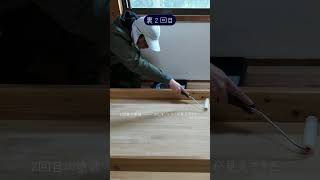 ニス塗り失敗→鏡面仕上げになるまで｜DIY作業テーブル【絵画教室ロク】#Shorts