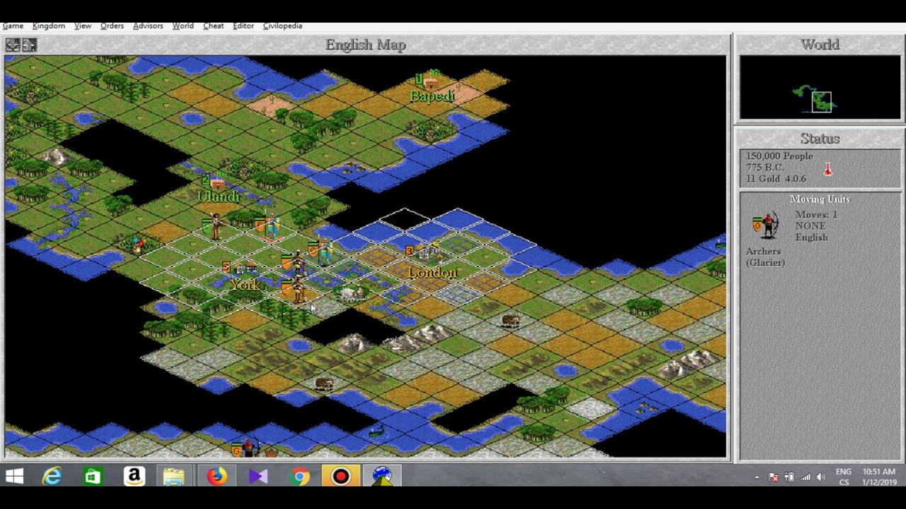 Gameplay of Civilization 2 (1996) gold version from GOG