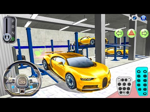 New Golden Bugatti Chiron Racing in Auto Repair Shop - 3D Driving Class 2026 - 3D Car game android