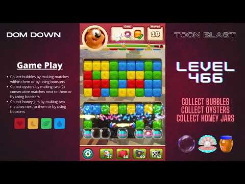 Toon Blast 🟥🟨🟦 / Level 466 / Dom Down