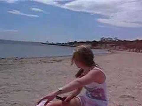 me and cherise at beach