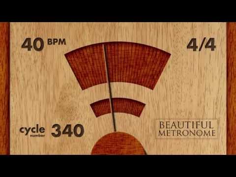 40 BPM 4/4 Wood Metronome (HD) -