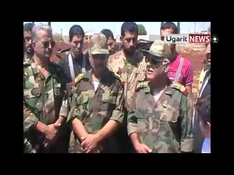 زيارة العميد مصطفى الشيخ لبلدة عندان بعد السيطرة عليها