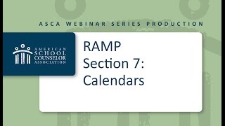RAMP Component Webinar - Section 7- Calendars