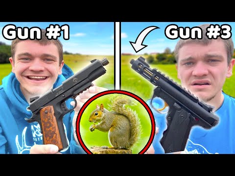 Squirrel Hunting Gun Game Challenge! (Pistols Only)