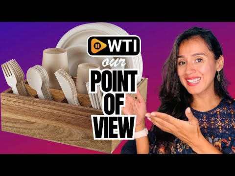 ALELION Acacia Wood Utensil Holder for Party - Paper Plate Organizer for Countertop - Silverware Caddy with 6 Compartments for Plate - WTI product video review