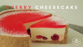 노오븐~🍒 체리 치즈케이크 만들기 : No Bake Cherry Cheesecake Recipe - Cooking tree 쿠킹트리*Cooking ASMR