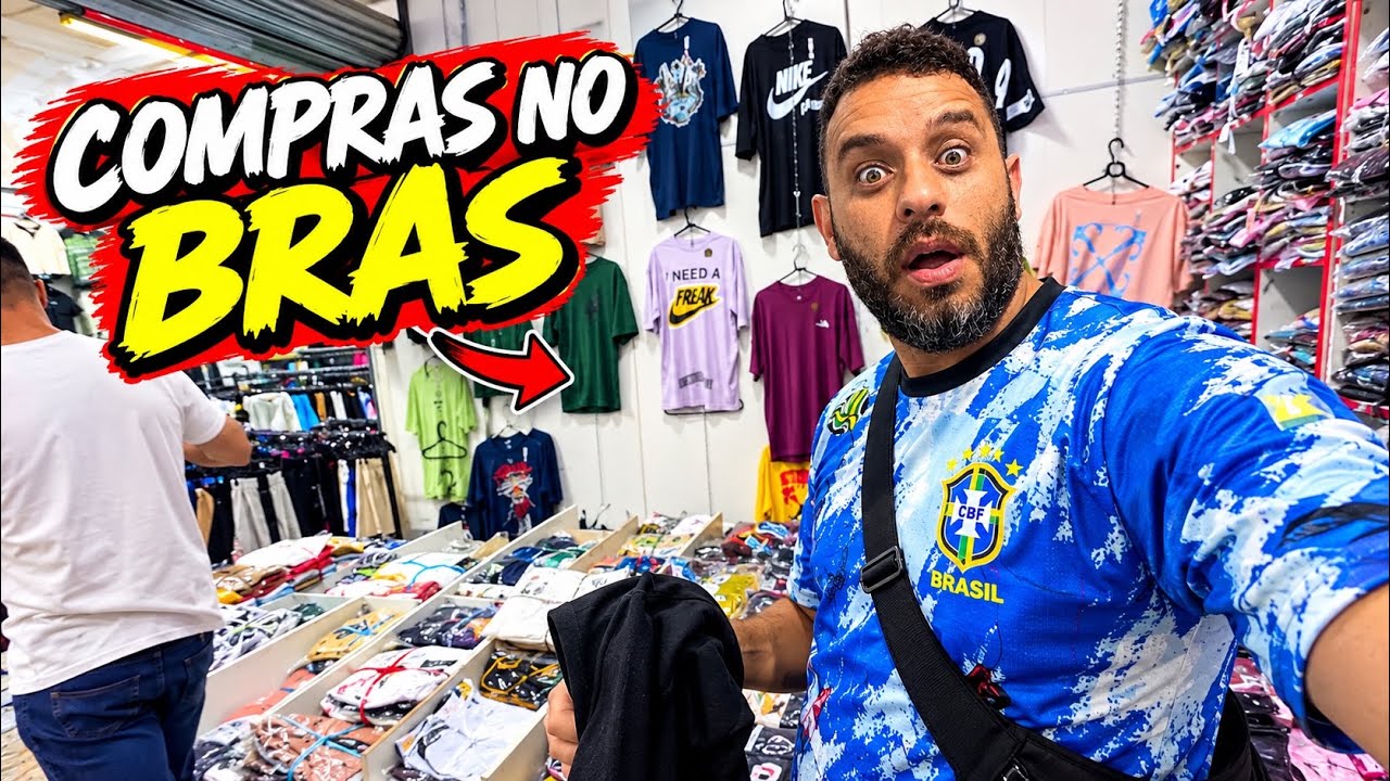 COMPRAS 🛍️ NO BRÁS A FONTE DAS CAMISETAS 