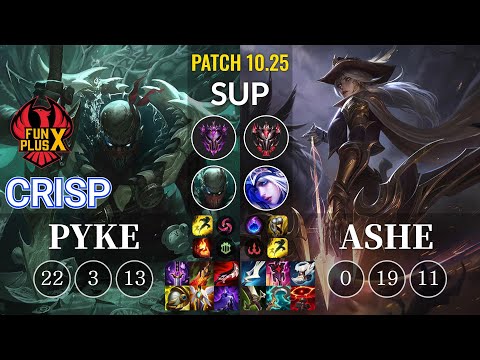 FPX Crisp Pyke vs Ashe Sup - KR Patch 10.25