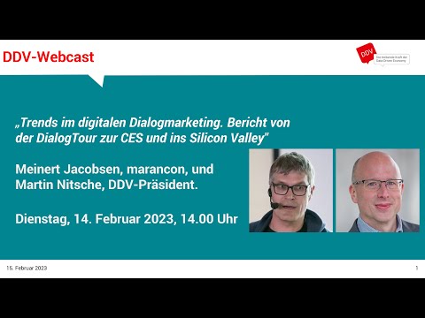 Webcast "Trends im digitalen Dialogmarketing. Bericht von der DialogTour zur CES / Silicon Valley"