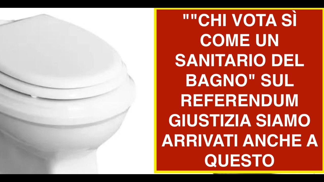 ""CHI VOTA SÌ COME UN SANITARIO DEL BAGNO" SUL REFERENDUM GIUSTIZIA SIAMO ARRIVATI ANCHE A QUESTO