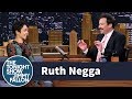 Ruth Negga Gets Distracted by Jimmy's '80s Irish Politician Mustache