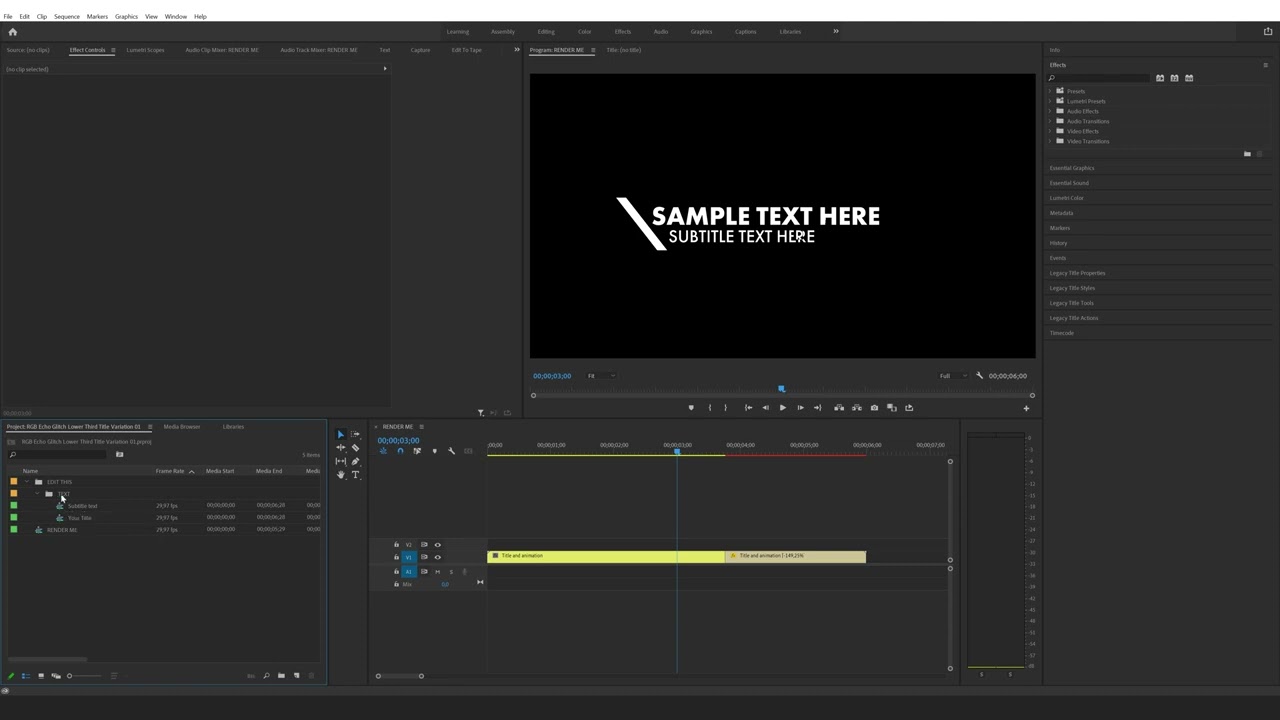 How to use and edit Lower Third Templates in Premiere Pro