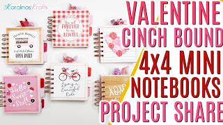 Valentine Notebooks Project Share using Valentine Paper Cupid & Co by Echo Park, 4x4 Mini Books