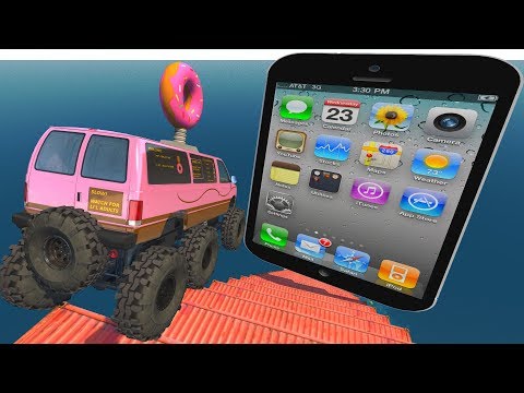 Stair Jumps Down Crashes Into Pool with Apple iPad (tablet) BeamNG drive