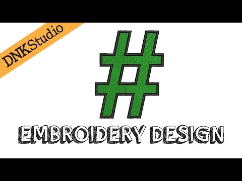 Hashtag Embroidery Design