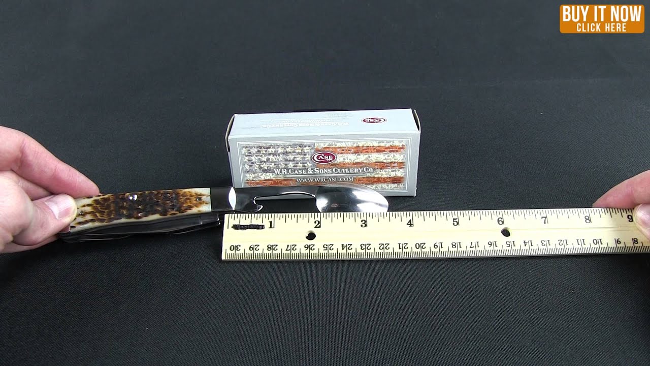 Case Hobo Knife 4.125" Amber Bone (6354HB SS) 00052