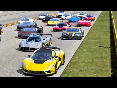 Hennessey Venom F5 vs Fastest Hypercars - Old Monza