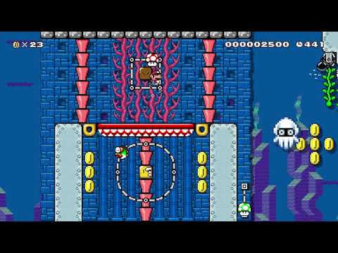 Sapphire Seas 4-3 ⚡️ by Phoenix ⚡️ SUPER MARIO MAKER Raw GAMEPLAY