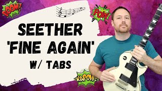 Seether Fine Again Guitar Lesson + Tutorial
