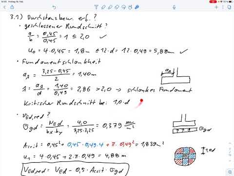 Aufg. 3 – Durchstanzbemessung Fundament (Klausur WiSe 20/21)