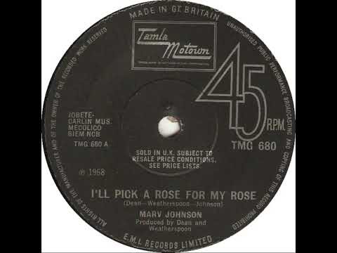 UK New Entry 1969 (10) Marv Johnson - I'll Pick A Rose For My Rose