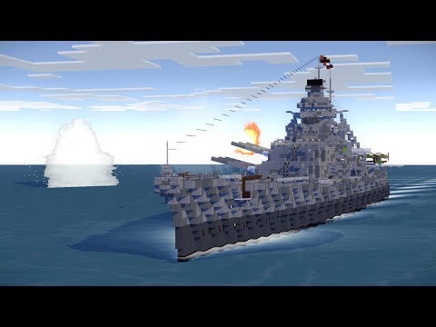 Minecraft Battleship Naval Ship Battle Animation