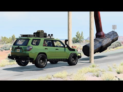 Cars vs Giant Hammer #1 – BeamNG Drive | CrashBoomPunk
