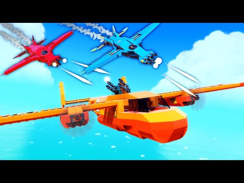 2 Fighters VS Cargo Plane WITH Gunner Seat! [Trailmakers]
