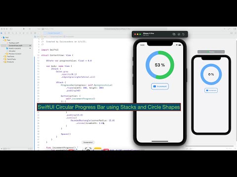 SwiftUI Circular Progress Bar using Stacks and Circle Shapes