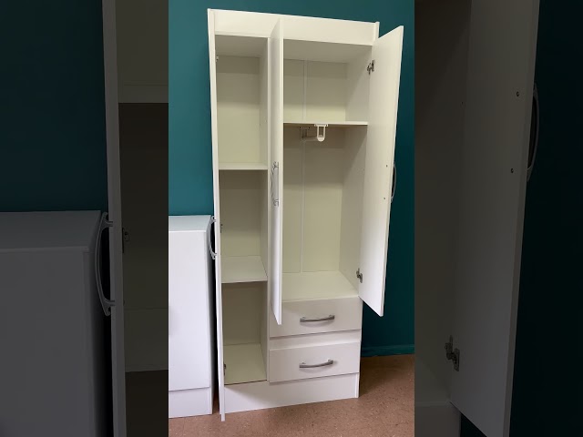 Guarda-Roupa Solteiro Sartori 3 Portas 2 Gavetas  Preto - Pnr Móveis