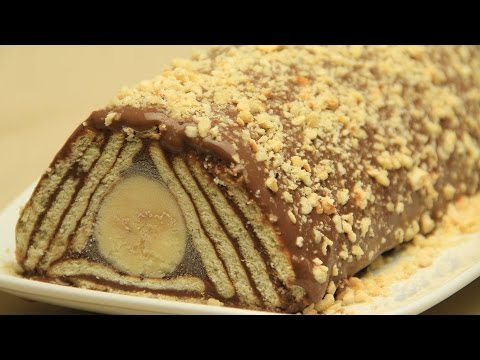Chocolate Biscuit Cake - No Bake Turkish Banana Pudding Cake