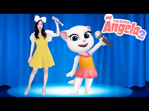 Cosplay Girl Singing With Angela So Cute - My Talking Angela 2 In Real lIfe Part  65