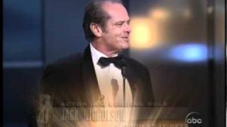 Jack Nicholson winning an Oscar® for 