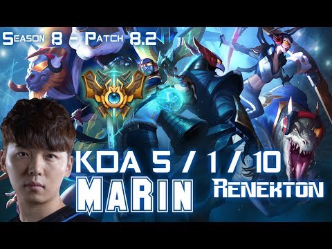 MaRin RENEKTON vs AATROX Top - Patch 8.2 KR Ranked