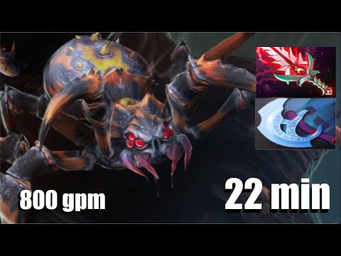 insane game! 23 min broodmother dota 2! mid lane !! carry built !! fast bloodtorn!! game guide 7.40b