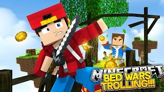 Minecraft Adventure -  BED WARS - TROLLING LITTLE DONNY!!