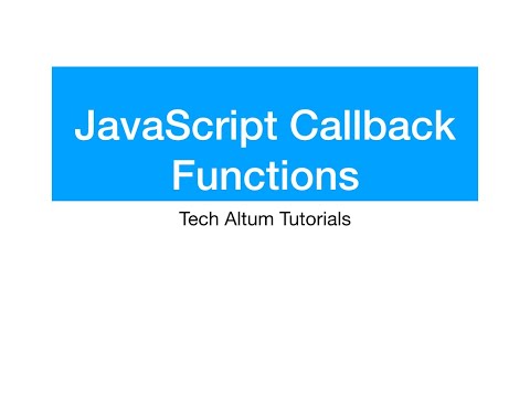 Javascript Functions Property And Method Callback Functions