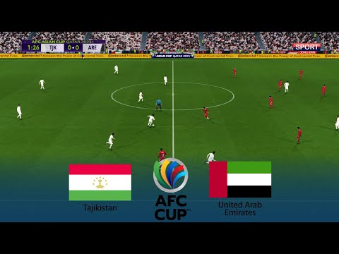 TAJIKISTAN vs UAE | AFC Asian Cup 2023 Qatar Round of 16 | 28 January 2024 | PES Gameplay