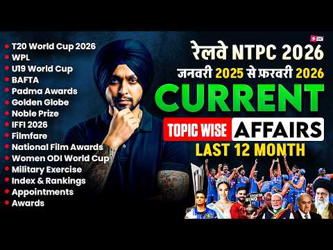Last 1 Year Current Affairs 2026 | Yearly Current Affairs 2026 | Current Affairs  For RRB NTPC 2026