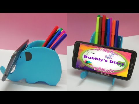DIY Elephant Phone Stand - Craft Ideas With Waste Material - Desk Organization Ideas Video