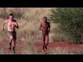 Barefoot running Bushman versus me (shod Finn)