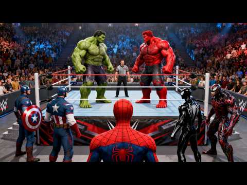 WWE Superhero Royal Rumble 🤯 Hulk vs Venom vs Spider-Man vs Batman!